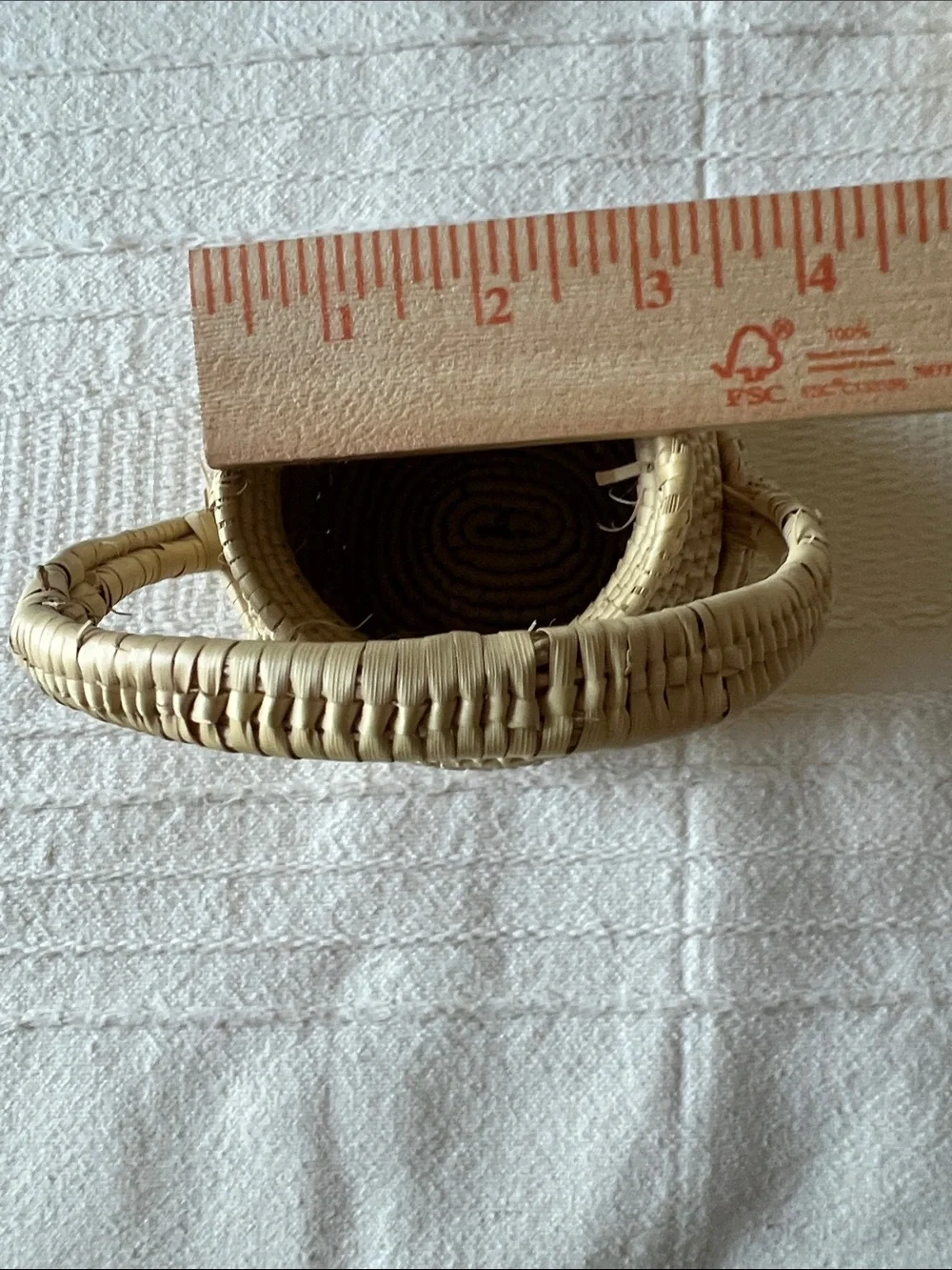Natural Woven Rattan small Storage Basket with Handle - Cream